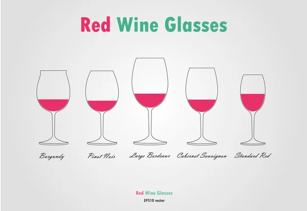 Ποτήρι κόκκινου κρασιού τύπου σιλουέτες vector — Διανυσματικό Αρχείο