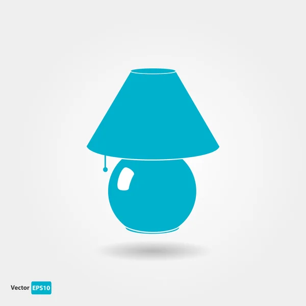 Mesa lámpara azul icono plano — Vector de stock