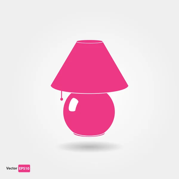 Mesa lámpara rosa icono plano — Vector de stock