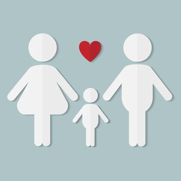 Pareja enamorada, familia con niño — Vector de stock