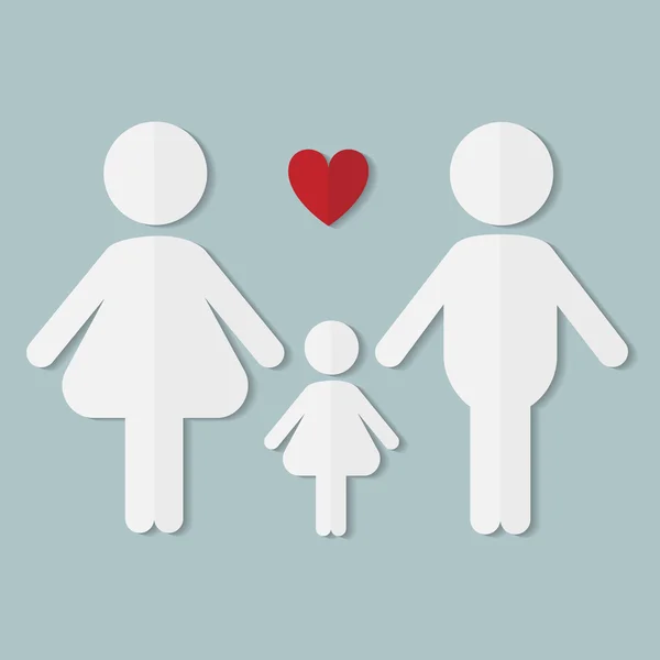 Par i kärlek, familj med baby girl — Stock vektor