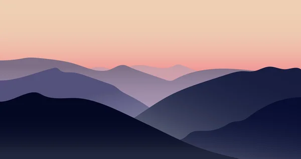 Vector montanha pôr do sol paisagem — Vetor de Stock