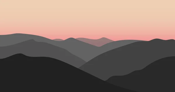 Vector montanha pôr do sol paisagem — Vetor de Stock