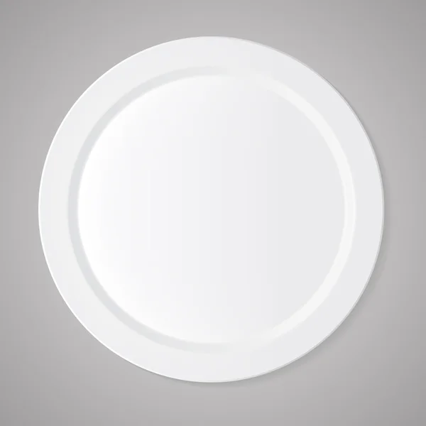 Ceramic circle white plate — Stock Vector