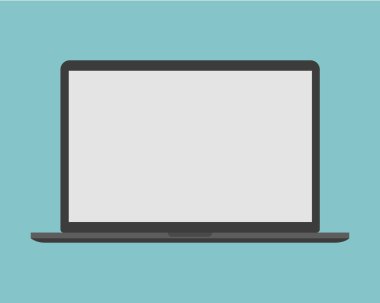 düz stil içinde laptop