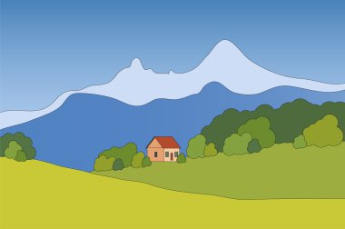 Vektör dağ manzarası