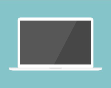 düz stil içinde laptop