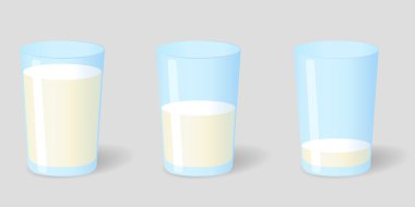 Set of milk glasses  clipart