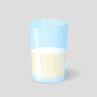 Glass of milk clipart
