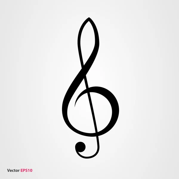 Treble clef vector icon — Stock Vector