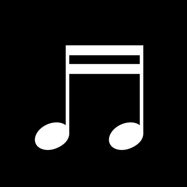 Decimosexto icono de vector de nota de música con vigas — Vector de stock