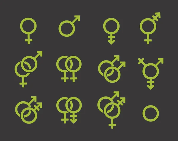 Ensemble de symboles de genre — Image vectorielle