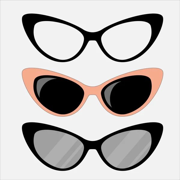 Katzenaugen Brille Set — Stockvektor