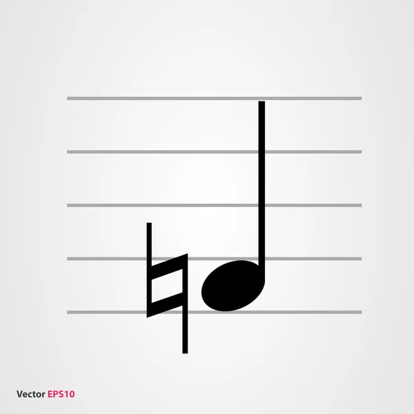 Símbolo musical natural con cuarto de nota — Vector de stock