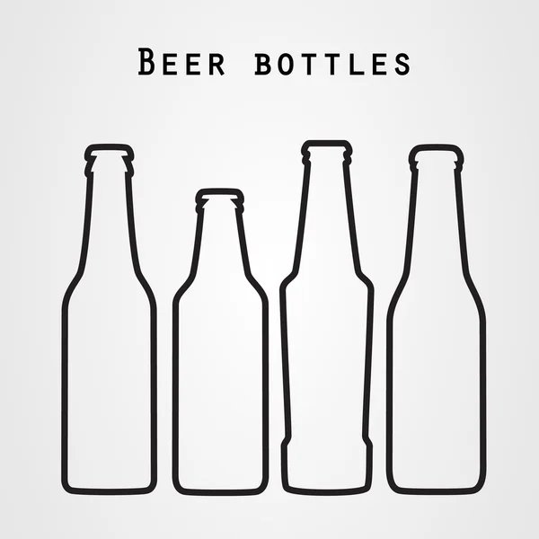 Bier fles vector icons set — Stockvector