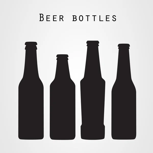 Set de botellas de cerveza vector iconos — Vector de stock