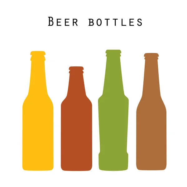 Set de botellas de cerveza de colores — Vector de stock