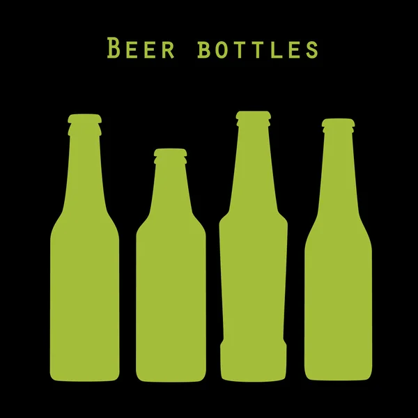 Set de botellas de cerveza de colores — Vector de stock