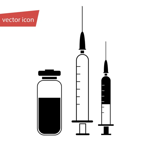 Jeringas médicas vectoriales y ampollas — Archivo Imágenes Vectoriales