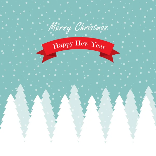 Navidad y Año Nuevo tarjeta de paisaje — Vector de stock