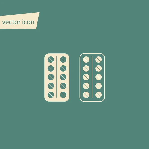 Plaquette thermoformée à deux vecteurs avec pilules — Image vectorielle