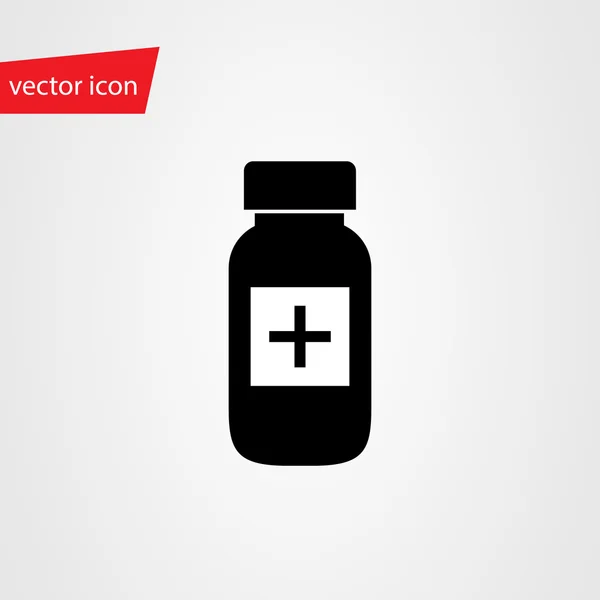 Vector píldoras botella — Vector de stock