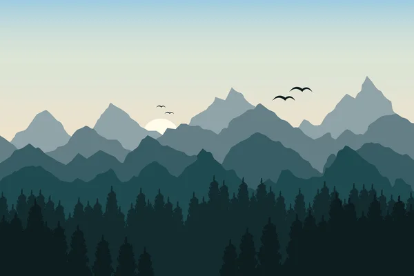 Vektorillustration der Berglandschaft — Stockvektor