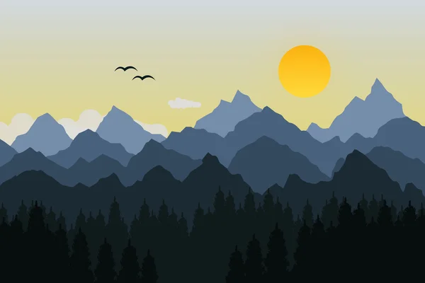 Vektorillustration der Berglandschaft — Stockvektor