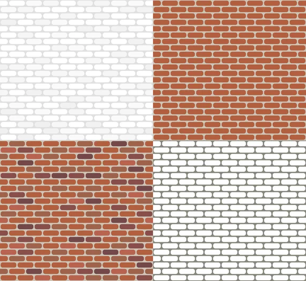 Set of four  brick walls texture — Stock Vector