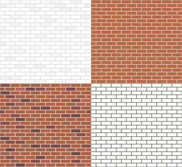 Conjunto de quatro paredes de tijolo textura —  Vetores de Stock