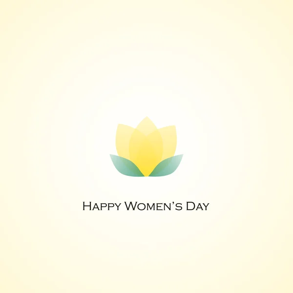 Happy Women's Day Yellow Tulip Flower — Stock Vector