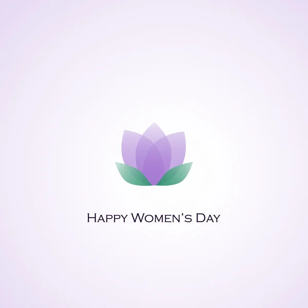 Happy Woman's Day Violet Tulip Flower — Stock Vector