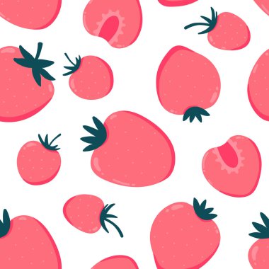 Şirin çilekli, pürüzsüz bir şekil.