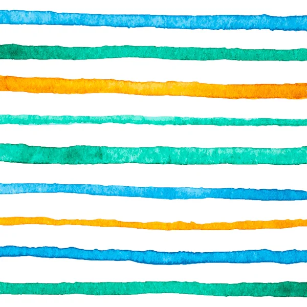 Desen suluboya ile mavi, yeşil ve sarı şeritler.