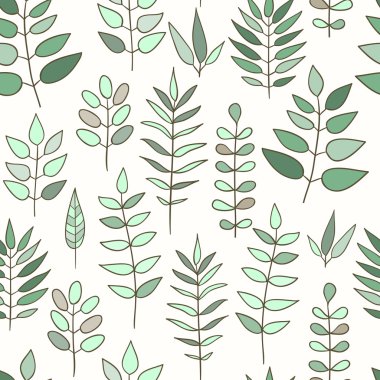 Doodle otlar ve çiçekler ile Seamless Modeli