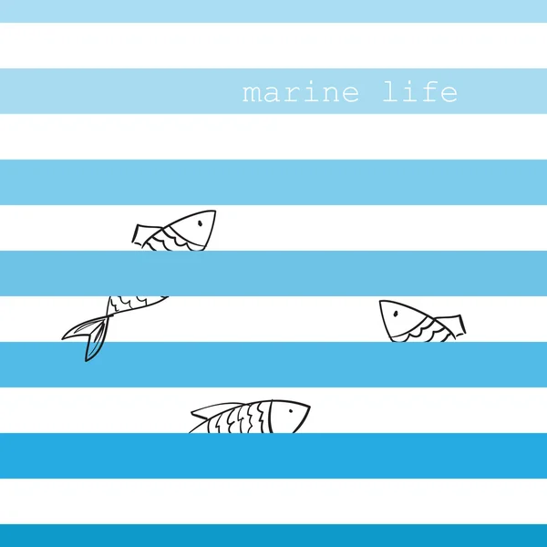 Kort med Marina ränder Royaltyfria illustrationer