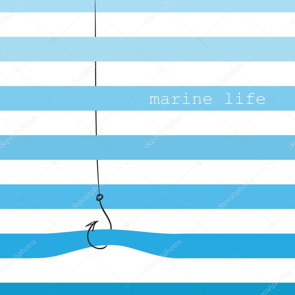 Card with marine stripes
