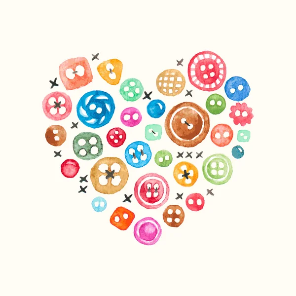 Suluboya düğmeleri yapılan kalp