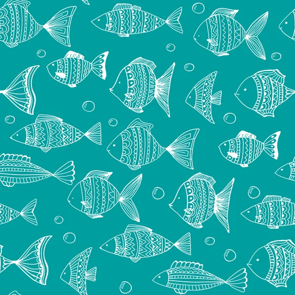 Seamless pattern with fishes — Stock Vector