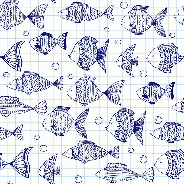 Varrat nélküli mintát a halak — Stock Vector