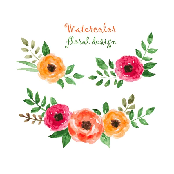 Vector acuarela flores — Archivo Imágenes Vectoriales