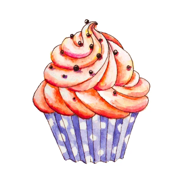 Aquarell-Cupcake — Stockvektor