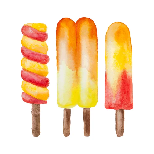 Vektör suluboya meyve dondurma