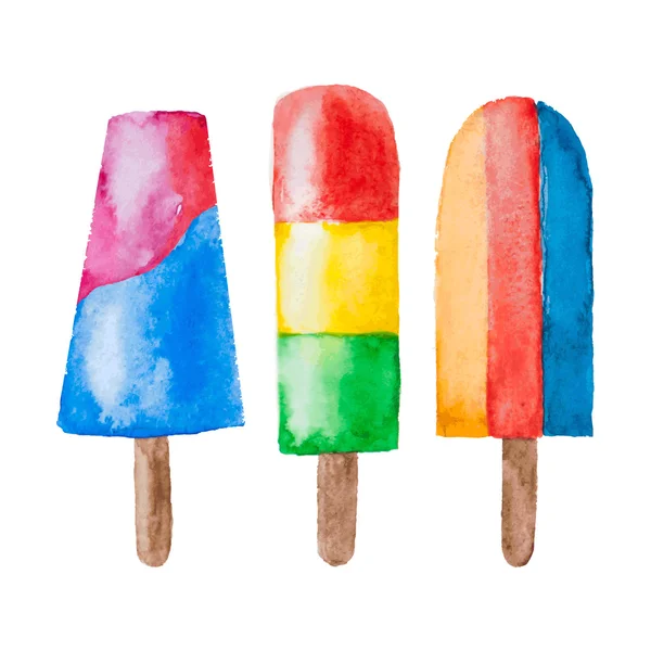 Vektör suluboya meyve dondurma