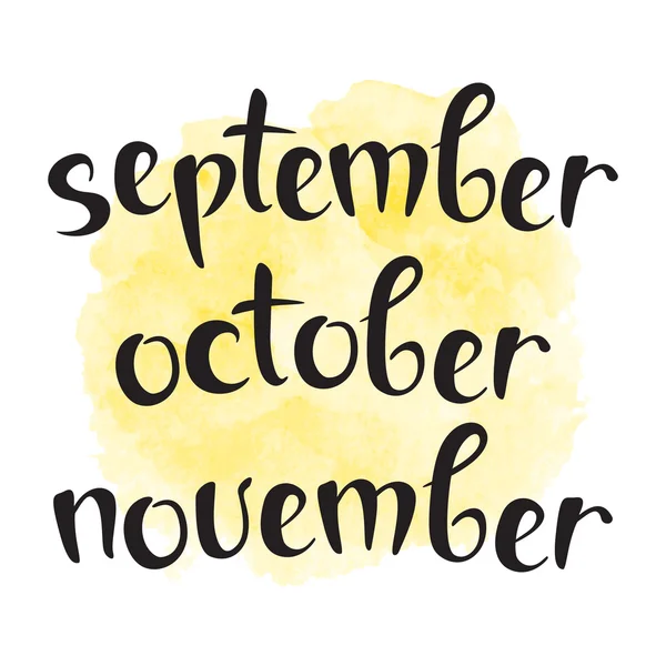 Setembro outubro novembro novembro —  Vetores de Stock