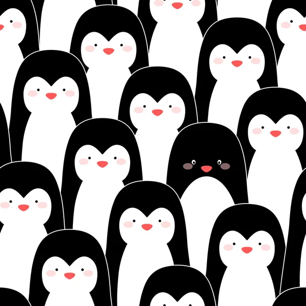 Sömlöst mönster med pingviner — Stock vektor