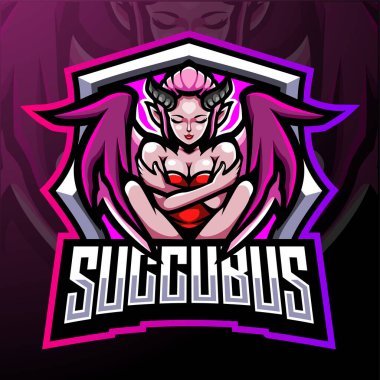 Succubus mascot. esport logo design clipart