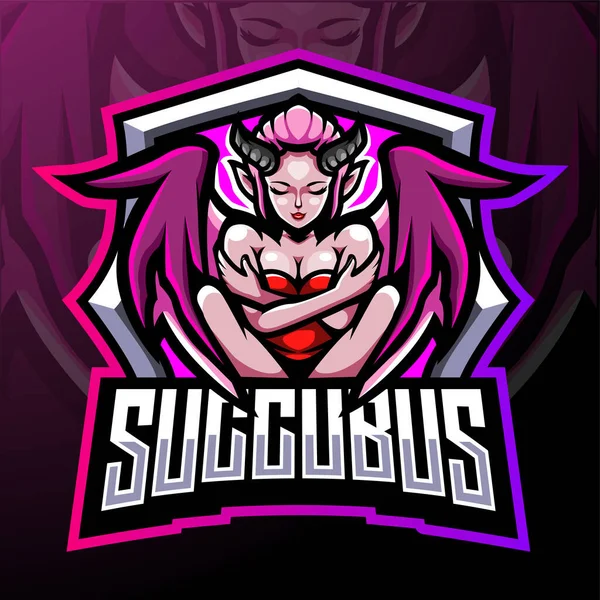 Succubus maskotu. esport logo tasarımı