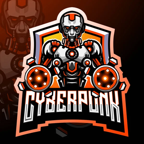 Mascota Cyber Punk Diseño Del Logo Esport — Vector de stock