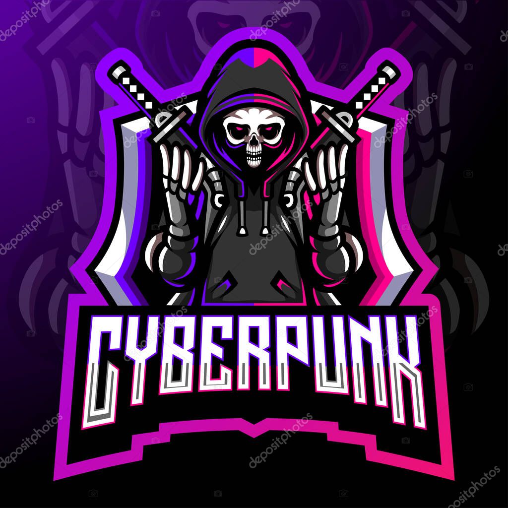 Cyber punk mascot. esport logo design